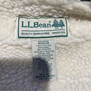 Vintage L.L. Bean leather aviator bomber jacket sherpa lined